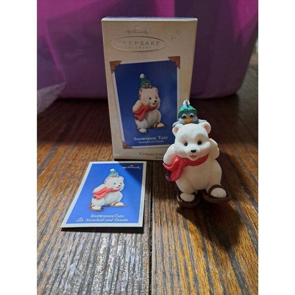 Vintage 2003 Hallmark Keepsake Snowshoe Taxi Christmas Holiday Tree Ornament - Picture 1 of 4